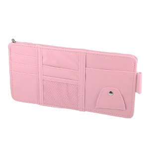 Unique Bargains Car Sun Visor Auto Interior Accessories Sunglass Organizer with Zipper 11.42''x5.91'' - 1 of 4