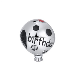 Birthday Balloon Charm European Bead Sterling Silver Ginger Lyne Collection - 1 of 4