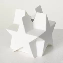 Sullivans Star Single Taper Holder White 4"H Ceramic