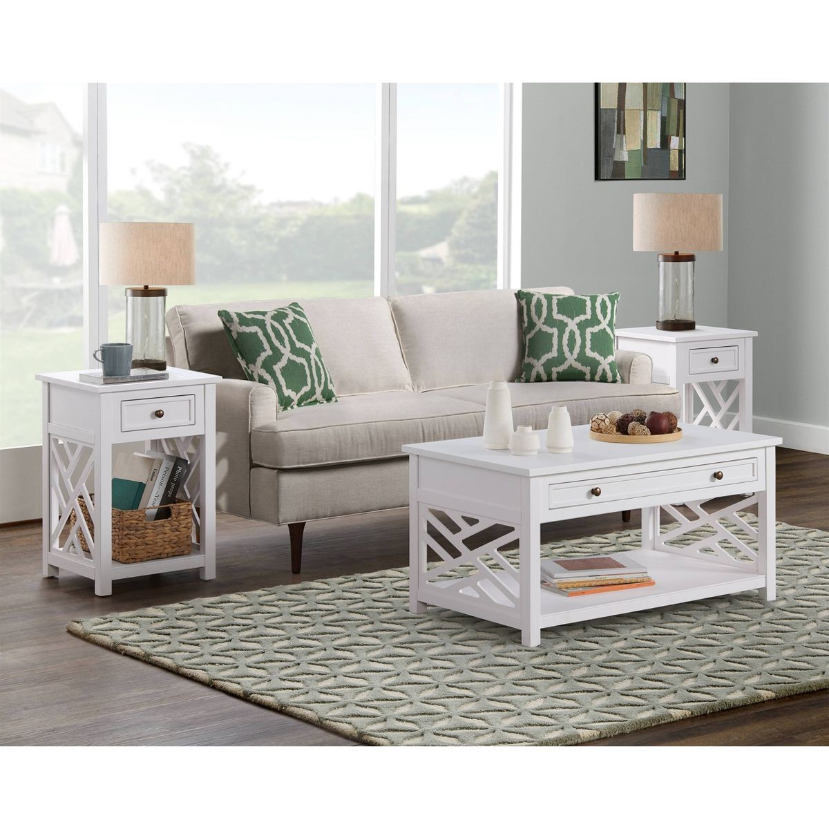 36" Middlebury Coffee Table and 2 End Tables with Drawer - Alaterre Furniture - thumbnail 2