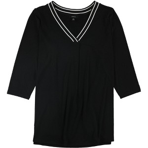 Alfani Womens v-neck Trim Pullover Blouse - 1 of 1