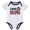 MLB Houston Astros Infant Girls' 3pk White Bodysuit - 2 of 4