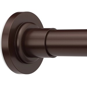 Shower Curtain Rod, Adjustable 32-61 Inch Spring Tension, Rust-Resistant Non-Slip Stainless Steel Rod, No Drilling Required, Bronze - 1 of 4
