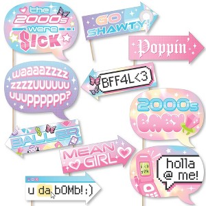 Big Dot of Happiness Funny 00s Y2K - 2000s Party Photo Booth Props Kit - 10 Piece - 1 of 4