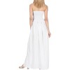 LA LEELA Women's House Daily Routine Evening Wear Solid Smocked Top Maxi Slit Dress Casual Strapless Tube Dresses for Women - 3 of 3