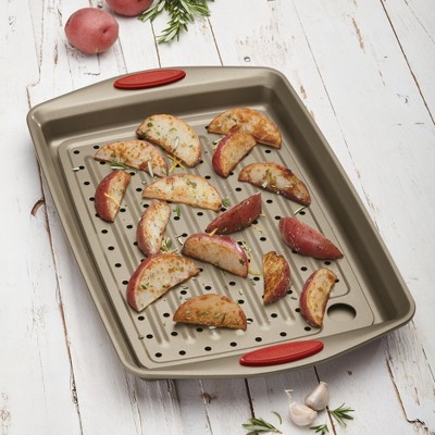 Cucina Nonstick Bakeware Cookie Pan with Oven Safe Crisper Insert - Thumbnail 2