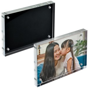 Azar Displays Acrylic Block Frame with Metal Back Plate, 2-Pack - 1 of 4