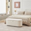 Vynxaria White Upholstered Storage Ottoman and Entryway Bench - 48" Versatile Seating Solution - 2 of 4