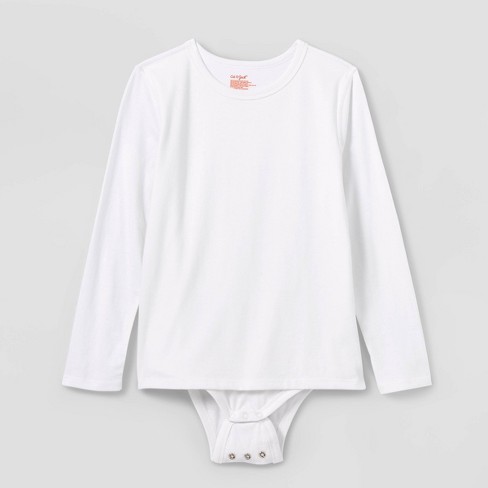 Kids' Adaptive Long Sleeve Bodysuit with Abdominal Access - Cat & Jack™  White M