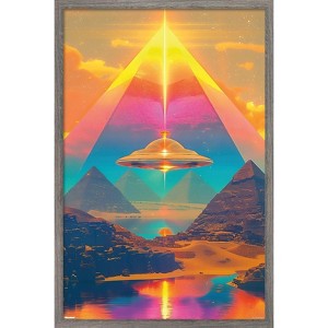 Trends International Ray Heere - UFO Pyramid 1 Framed Wall Poster Prints - 1 of 4
