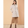 INSPIRE CHIC Women's Peter Pan Collar Single Breasted Winter Long Overcoat - 4 of 4