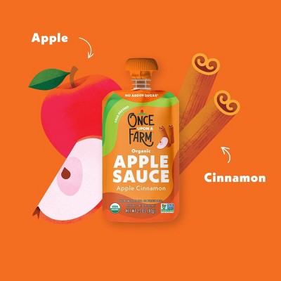 Once Upon a Farm Organic Apple Cinnamon Applesauce - 12.8oz/4pk