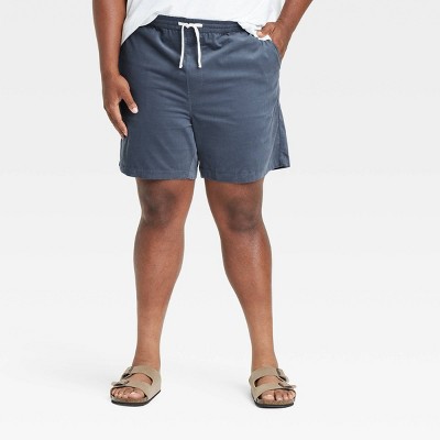 Men's Big & Tall 7" Elevated Corduroy Pull-On Shorts - Goodfellow & Co™ Grey Blue 5XL