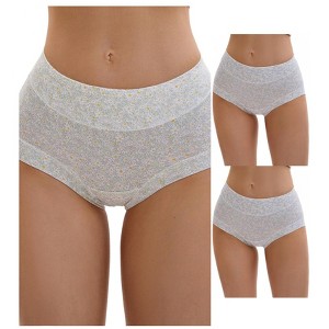 INSPIRE CHIC 3 Packs Women's Cotton Floral Printed High Waisted Full Coverage Tummy Underwear - 1 of 4