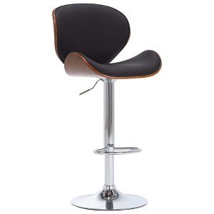 vidaXL Bar Stool Black Faux Leather - 1 of 4