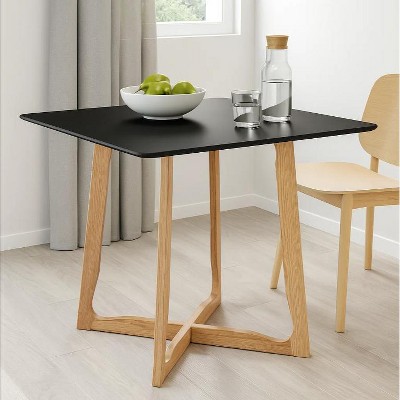 LeisureMod Cedar 36" Square Dining Table – Rustic Farmhouse Design with Criss-Cross Frame, Sturdy Construction, Modern Kitchen & Dining Room
