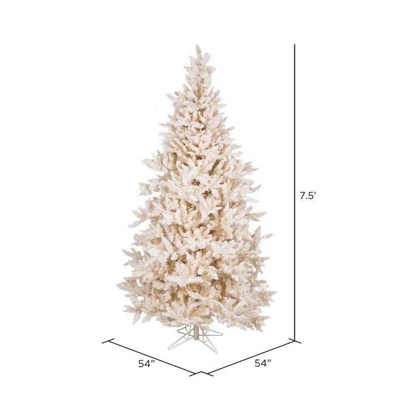 Vickerman 7.5' Flocked Vintage Fir Artificial Christmas Tree, Warm White LED Lights, 2 of 4