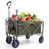 SKRAN Folding Wagon, Heavy Duty Utility Beach Wagon Cart with Big Wheels, Adjustable Handle Drink Holders for Camping and Outdoor - 4 of 4