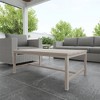 Durable Aluminum Coffee Table - Solid Construction, Weather-Resistant Surface - Whitewashed Birch Look, Dual Stretchers - 2 of 4