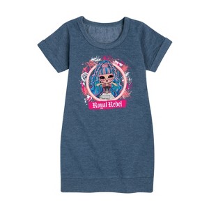 Girls' - LOL Surprise! - Royal Rebel Graphic Short Sleeve Fleece Dress - 1 of 4