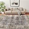Boho Vintage Floral Printed Area Rug Machine Washable Foldable Ultra Thin Non Slip Stain Resistant Pet Friendly Carpet For Home Decor - 2 of 4