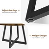 Industrial 47" Round Dining Table, Rustic Wood Top with Metal Base, Farmhouse Kitchen Dinner Table for 4-6, Dining Room or Living Room (No Chairs) - 3 of 4