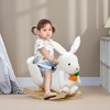 AZL1 Life Concept Rocker and Spring Horse Bunny Themed with Carrot Toy Realistic Sound Pedals for Toddlers Boys Girls Play, White, 23.6"*13"*19.7" - 2 of 4