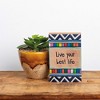 Home Decor 6.0 Inch Best Life Box Sign Live Wood Burned Box Signs - 2 of 3