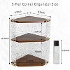 Hachikiko 3-Tier Corner Bathroom Counter Organizer, Wooden Skincare Organizer Storage Tray (Ripple) - 2 of 4