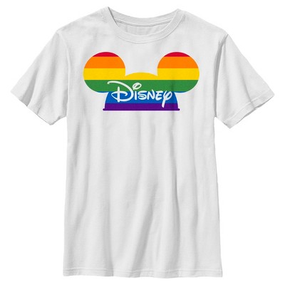 Boy S Disney Mickey Ears Rainbow Pride T Shirt White X Large Target