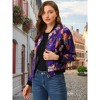 INSPIRE CHIC Women's Stand Collar Floral Prints Zip Up Lightweight Short Jacket - 2 of 4