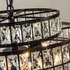 ALOADECOR Modern Crystal Chandelier Matte Black Finish Tiered Drum Pendant Light for Small Spaces Dining Room Entryway - 3 of 4