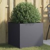 vidaXL Steel Planter-Anthracite Rectangular Flower Box for Garden/Patio Decor 19.3"x18.5"x18.1" Cold-Rolled Steel with Sturdy Frame DIY Outdoor - 2 of 4