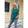 Womens Textured Boluse Crew Neck Cap Sleeve Tops Womens Tunic Blouse Summer Casual T Shirt - 2 of 4