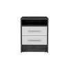 Grungis Modern Wood Nightstands with 2 Drawers and Open Shelf,Bedside Table with Metal Handles,End Table for Bedroom - 2 of 4