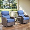 POCASSY Outdoor Swivel Rocker Patio Swivel Chairs Set of 2, 6" Thick Cushions All Weather Brown Wicker Swivel Glider Chairs with High Back for Porch - 2 of 4