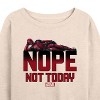 Women's - Marvel - Deadpool Nope Not Today Lightweight French Terry Wide Neck Long Sleeve Shirt - 2 of 4