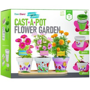 Dan&Darci Cast-A-Pot Flower Garden Craft Kit for Kids – Paint, Plant, and Grow Flowers - 1 of 4