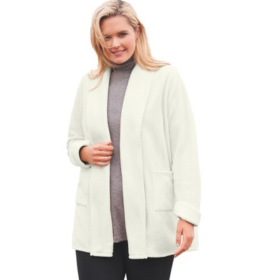 Woman Within Plus Size Microfleece Cardigan