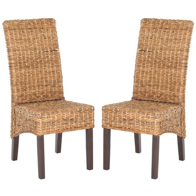 Set of 2 Bangka Dining Chair Wood/Natural - Safavieh