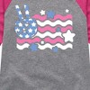 Girls' - Instant Message - Peace Sign Flag Shirt Tail Raglan Graphic T-shirt - 2 of 4