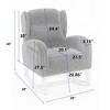 CAVINAS Velvet Glider Rocking Chair,Modern Upholstered Rocking Chairs with High Backrest,Nursery Accent Chair for Bedroom - 3 of 4