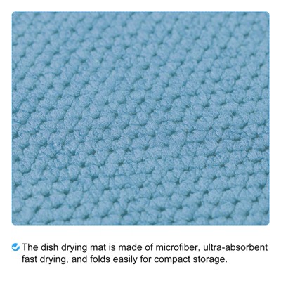 Microfiber Absorbent Reversible Dish Drying Mat Set - Blue, Pink, Grey
