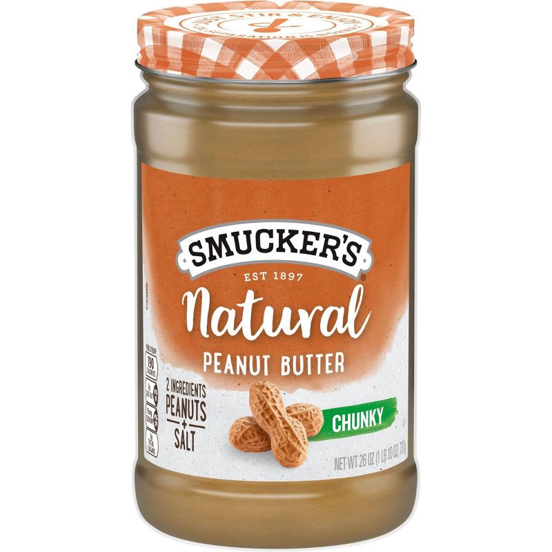 Smucker&#39;s Natural Crunchy Stir Peanut Butter - 26oz, 1 of 7