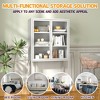 Dolonm White/Black Metal Glass-Door Display Cabinet, 5-Tier Storage Bookshelf with Adjustable Shelves,for Living Room & Kitchen - 4 of 4
