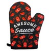 Awesome Sauce Oven Mitt Funny Hot Sauce Peppers Graphic Novelty Kitchen Glove - Crazy Dog Bakeware - 2 of 4
