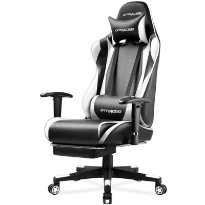 GTRACING Gaming Chair, Retractable Footrest, Premium Faux Leather, Adjustable Computer Office Chair