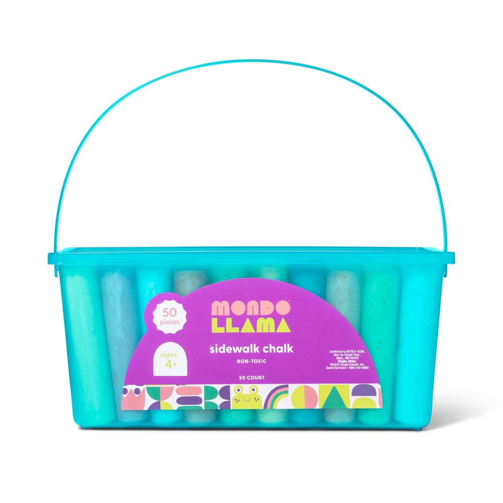 50ct Sidewalk Chalk Set with Teal Box - Mondo Llama™