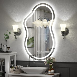 Apmir Super Bright 192 LEDs/m LED Lighted Anti-Fog Tempered Glass Irregular Bathroom/Vanity Mirror with ETL & 3-Year Warranty - 1 of 4
