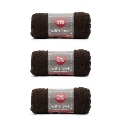 Red Heart with Love Tan Yarn - 3 Pack of 198g/7oz - Acrylic - 4 Medium  (Worsted) - 370 Yards - Knitting/Crochet